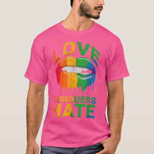 Camiseta Lesbian Pride Lgbt Gay Biseual Women Love Hate 354