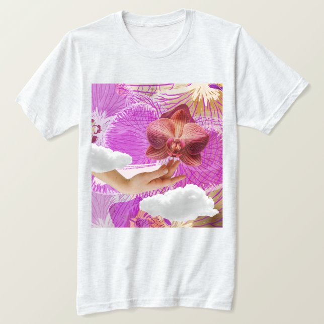 Camiseta Lesbian Pride Pink Orchid Aesthetic Sapphic WLW (Frente do Design)