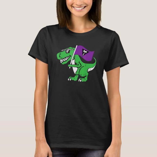 Camiseta Lésbica Dinossaur Lgbt Q Rex Trans Pride Sinalizad (Frente)