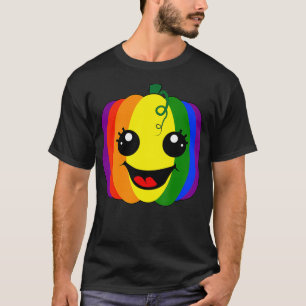 Camiseta Lésbica divertida Gay Design Rainbow Pumpkin Prid