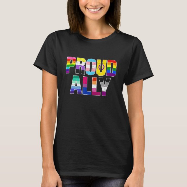 Camiseta Lésbica Gay bissexual Trans Pan Queer Orgulhosa Al (Frente)