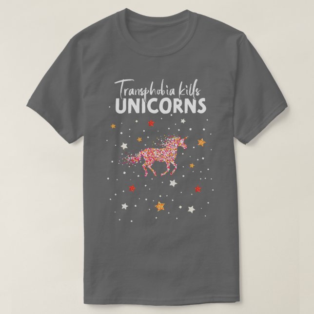 Camiseta Lésbica lésbica Gay Unicorn Transthobia Ho (Frente do Design)