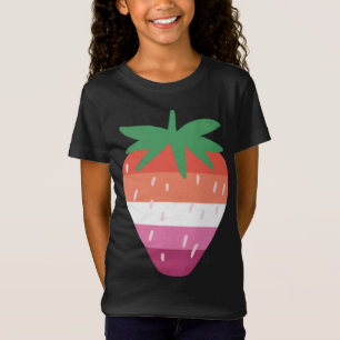 Camiseta Lésbica Morango LGBTQ Orgulho Rosa Bandeira Cottag