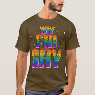 Camiseta Lésbica Orgulho Lgbt Yay Im Gay Mulheres Biseais 3
