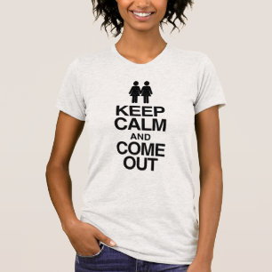 Camiseta Lésbica saindo "Fique calma e saia"