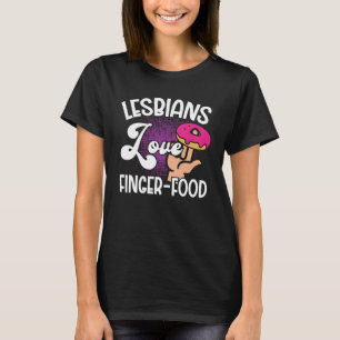 Camiseta Lésbicas adoram o orgulho LGBT Comida dos dedos
