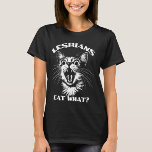 Camiseta Lésbicas Comem O Que Meme de Gato Engraçado Mês do