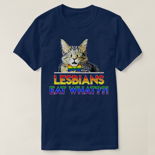Camiseta Lésbicas Comem Que Gato (Frente do Design)