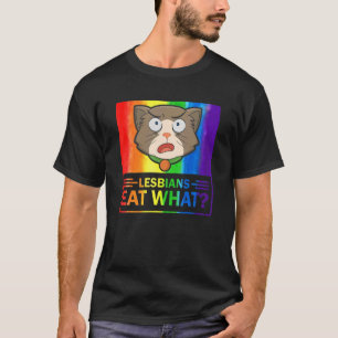 Camiseta Lésbicas Comem Que Sinalizador De Orgulho Gato Hum