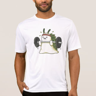 Camiseta Lesma Marinha Folha Engraçada Levantando Peso Dese