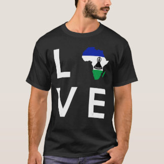 Camiseta Lesoto Flag Love Africa Continent Silhouette for