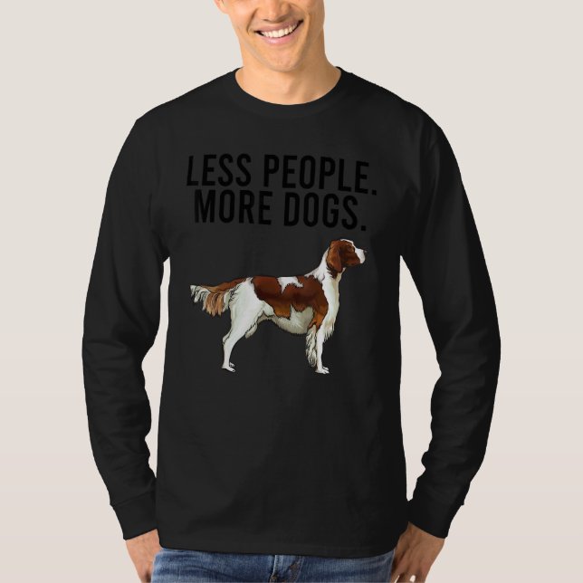 Camiseta Less People More Dogs Irish Red White Setter Intro (Frente)