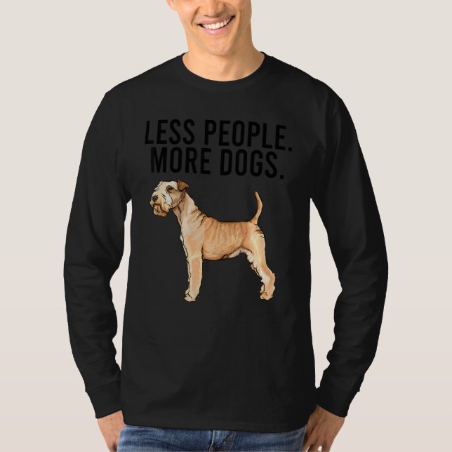 Camiseta Less People More Dogs Lakeland Terrier Introvert (Frente)