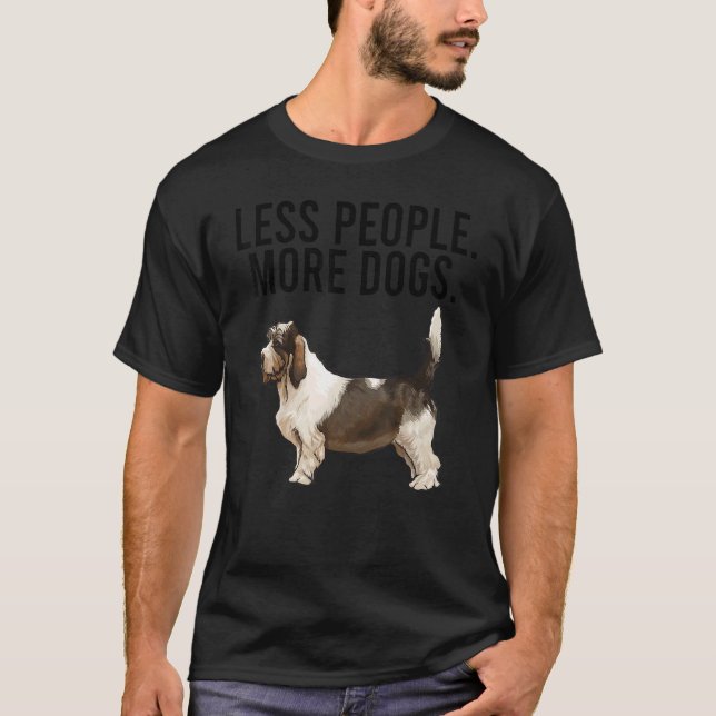 Camiseta Less People More Dogs Petit Basset Griffon Vendeen (Frente)