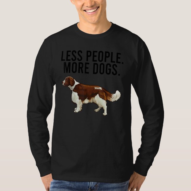 Camiseta Less People More Dogs Welsh Springer Spaniel Intro (Frente)