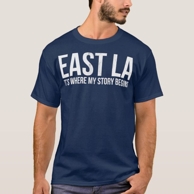 CAMISETA LESTE É ONDE MINHA HISTÓRIA COMEÇA LOS ANGELES (Frente)