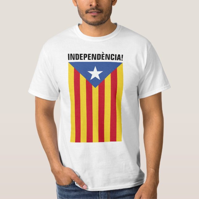 Camiseta L'Estelada Blava - bandeira Catalonia da estrela (Frente)