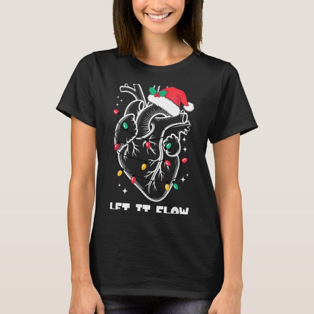 Camiseta Let It Flow Anatomy Heart Santa Xmas  (Frente)