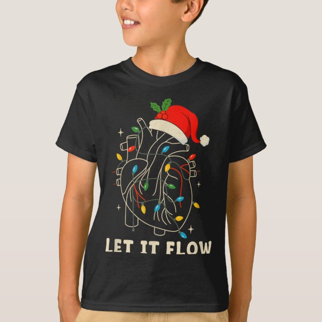 Camiseta Let It Flow Funny Anatomical Heart Christmas, Medi (Frente)