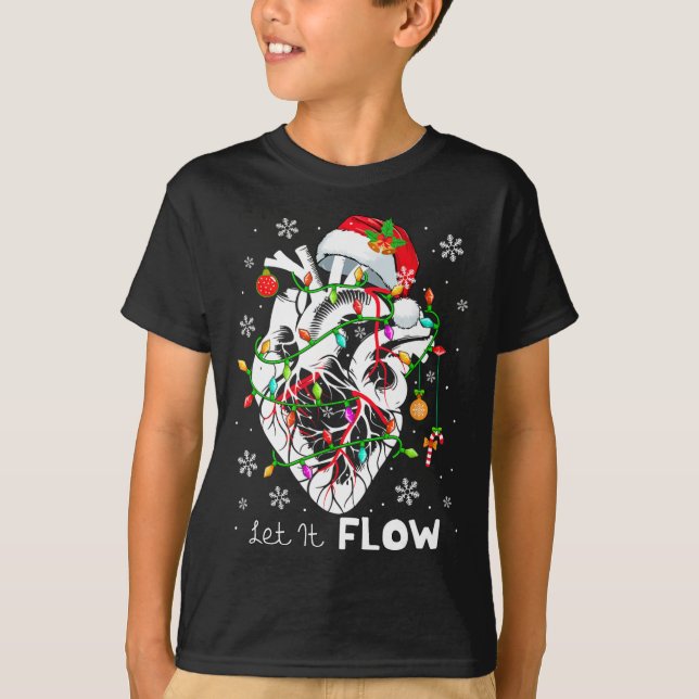 Camiseta Let It Flowing Xmas Anatomy Santa Heart Part Cardi (Frente)