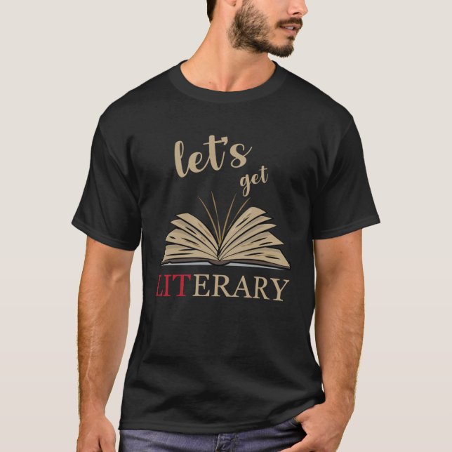 Camiseta Let s Get Literary Punny Reading Lingo (Frente)