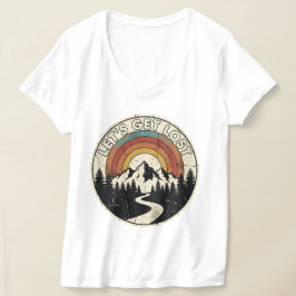 Camiseta Let’s Get Lost Retro Mountain Adventure Outdoor