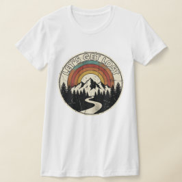 Camiseta Let’s Get Lost Retro Mountain Adventure Outdoor
