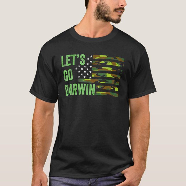 Camiseta Let’s Go Darwin Let Go And Let Darwin American Fla (Frente)