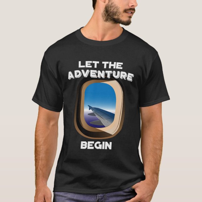 Camiseta Let The Adventure Begin I Love Travel Vacation (Frente)