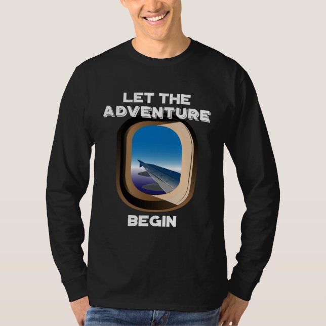 Camiseta Let The Adventure Begin I Love Travel Vacation (Frente)