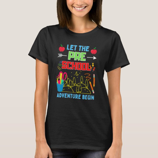 Camiseta Let The Pre K Adventure Begin Fourth Grade Teacher (Frente)