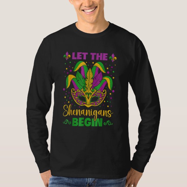 Camiseta Let The Shenanigans Begin Mardi Gras 2023 Kids Men (Frente)