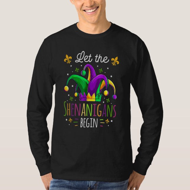 Camiseta Let The Shenanigans Begin Mardi Gras Shirt Kids Me (Frente)