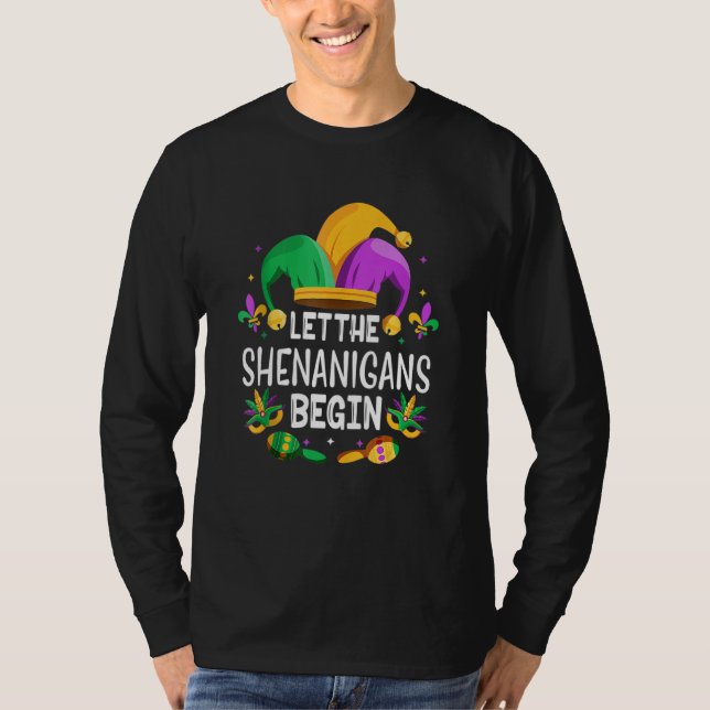Camiseta Let The Shenanigans Begin Mardi Gras Shirts, Kids  (Frente)
