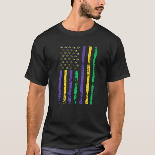 Camiseta Let The Shenanigans begin Mardi Gras y'all us flag (Frente)