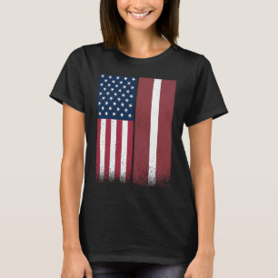 Camiseta Letão - Bandeiras Americanas Orgulhosas Estados Un