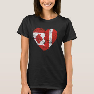 Camiseta Letão canadense Flags Heart Canada LetLatvia Roots
