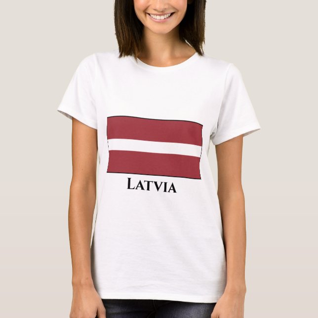Camiseta Letão (Letão) Bandeira (Frente)