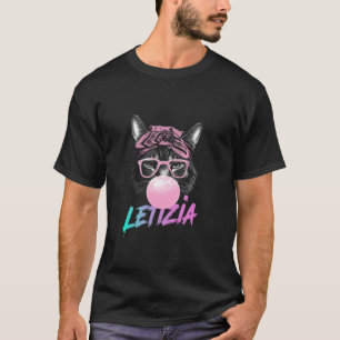 Camiseta LETIZIA Nome de garota adorável com gato fofo