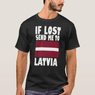 Camiseta Letônia Bandeira Design Se perdida me envie para L