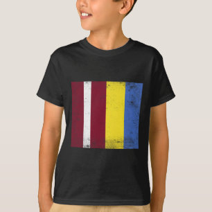 Camiseta Letônia Design de Bandeira da Ucrânia Orgulho Letã