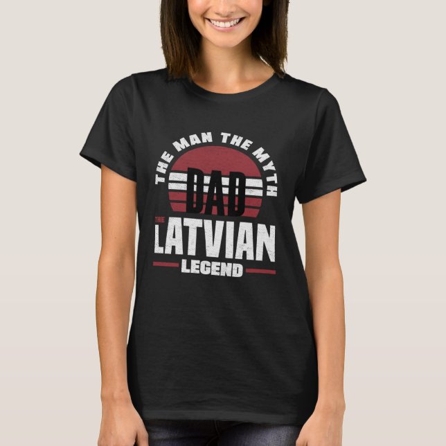 Camiseta Letónia Dia de os pais de pavilhão da Letónia (Frente)