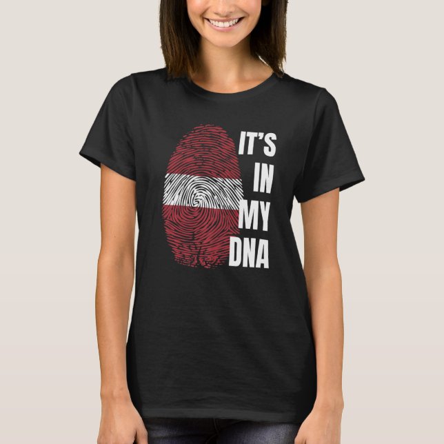 Camiseta Letónia Flag Dna Fingerprint Letónia (Frente)