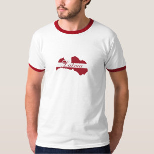 Camiseta Letónia Flag , Mapa da LETÓNIA - Presente na Letón