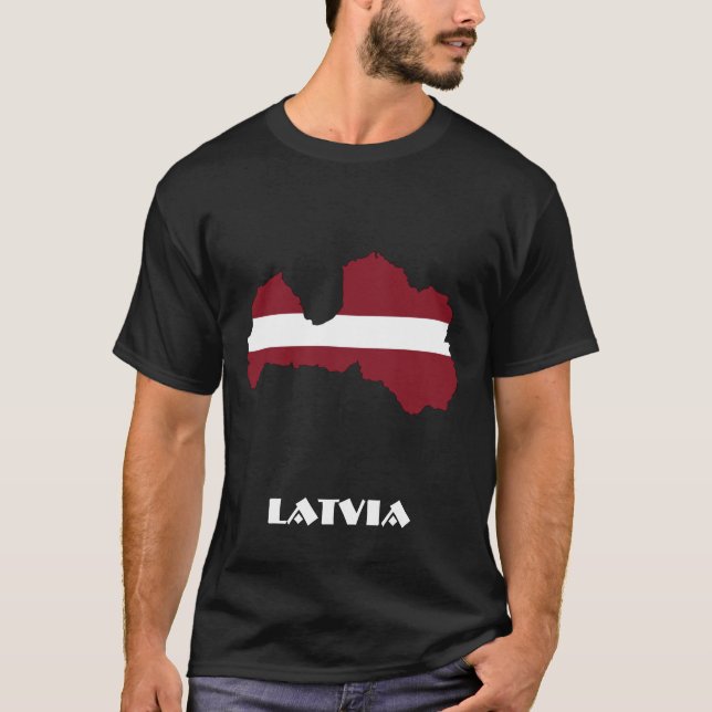 Camiseta LETÓNIA Preto Especial (Frente)