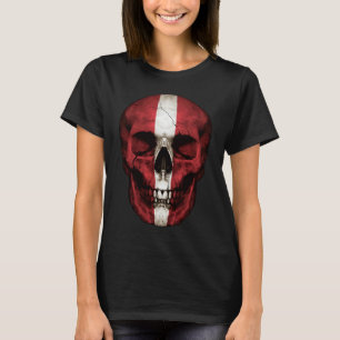 Camiseta Letônia Sinalizador Caveira Letã Raízes Orgulhosas