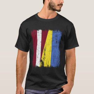 Camiseta Letônia Ucrânia Meia Bandeira Letão Ucraniano Patr