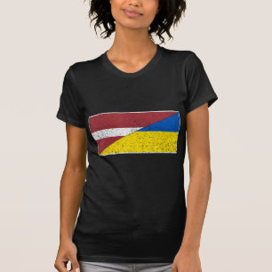 CAMISETA LETÓNIA UCRÂNIA, PAVILHÃO LETÃO UCRANIANO