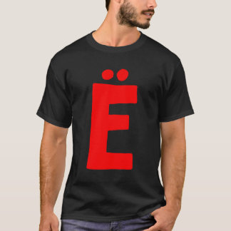 Camiseta Letra Ã ‹ Grande e Vermelho Negrito