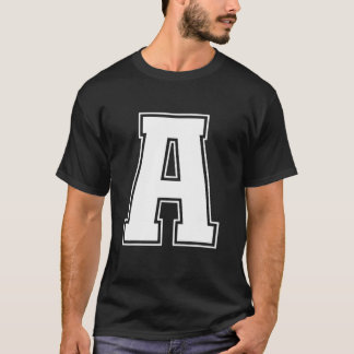 Camiseta Letra A Maiúscula Alfabet Monograma Nome Inicial L